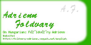 adrienn foldvary business card